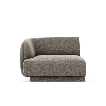 Modul canapea dreapta 1 loc, Miley, Micadoni Home, BL, 92x85x74 cm, poliester chenille, gri imagine