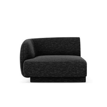 Modul canapea dreapta 1 loc, Miley, Micadoni Home, BL, 92x85x74 cm, poliester chenille, negru imagine