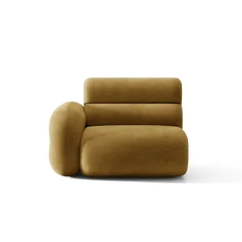 Modul canapea dreapta 1 loc, Neo, Micadoni Home, 110x100x83 cm, tesatura Chenille, galben mustar imagine