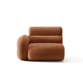 Modul canapea dreapta 1 loc, Neo, Micadoni Home, 110x100x83 cm, tesatura Chenille, teracota imagine