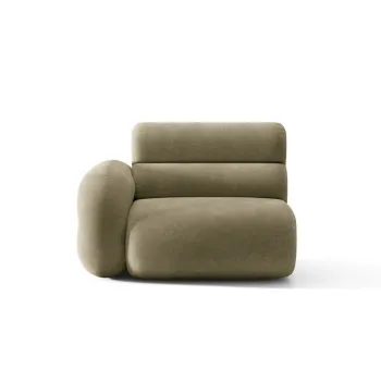 Modul canapea dreapta 1 loc, Neo, Micadoni Home, 110x100x83 cm, tesatura Chenille, verde oliv deschis imagine