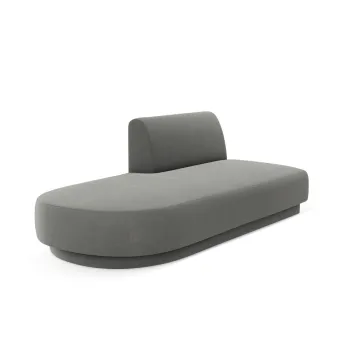 Modul canapea dreapta 2 locuri, Miley, Micadoni Home, BL, 158x85x74 cm, catifea, gri deschis imagine