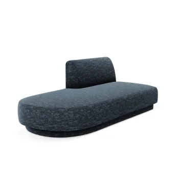 Modul canapea dreapta 2 locuri, Miley, Micadoni Home, BL, 158x85x74 cm, poliester chenille, albastru regal imagine