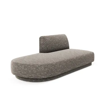 Modul canapea dreapta 2 locuri, Miley, Micadoni Home, BL, 158x85x74 cm, poliester chenille, gri imagine