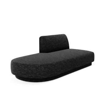 Modul canapea dreapta 2 locuri, Miley, Micadoni Home, BL, 158x85x74 cm, poliester chenille, negru imagine