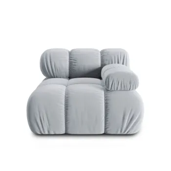Modul canapea stanga 1 loc, Bellis, Micadoni Home, BL, 94x94x63 cm, catifea, albastru deschis imagine