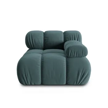 Modul canapea stanga 1 loc, Bellis, Micadoni Home, BL, 94x94x63 cm, catifea, albastru petrol imagine