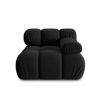 Modul canapea stanga 1 loc, Bellis, Micadoni Home, BL, 94x94x63 cm, catifea, negru imagine
