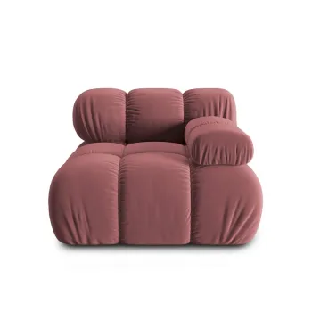 Modul canapea stanga 1 loc, Bellis, Micadoni Home, BL, 94x94x63 cm, catifea, roz imagine