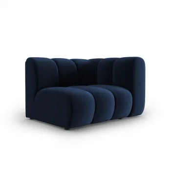 Modul canapea stanga 1 loc, Lupine, Micadoni Home, BL, 114x87x70 cm, catifea, albastru regal imagine