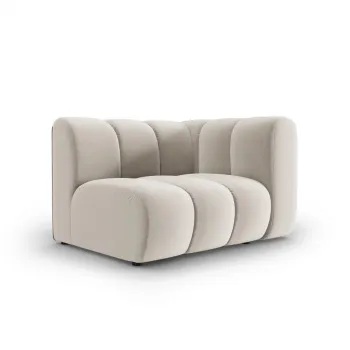 Modul canapea stanga 1 loc, Lupine, Micadoni Home, BL, 114x87x70 cm, catifea, bej imagine