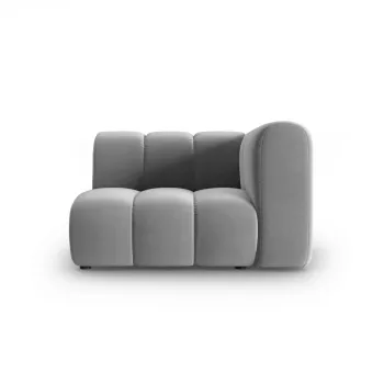 Modul canapea stanga 1 loc, Lupine, Micadoni Home, BL, 114x87x70 cm, catifea, gri imagine