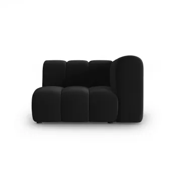 Modul canapea stanga 1 loc, Lupine, Micadoni Home, BL, 114x87x70 cm, catifea, negru imagine