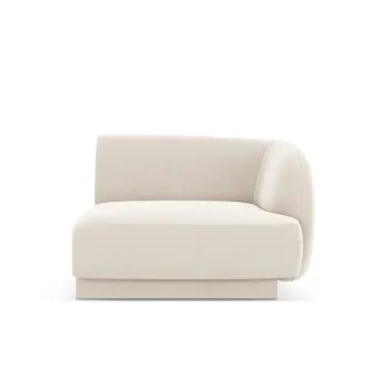 Modul canapea stanga 1 loc, Miley, Micadoni Home, BL, 92x85x74 cm, catifea, bej deschis imagine