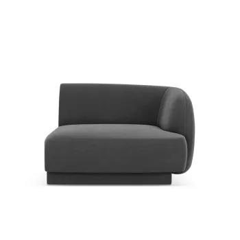 Modul canapea stanga 1 loc, Miley, Micadoni Home, BL, 92x85x74 cm, catifea, gri imagine