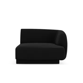 Modul canapea stanga 1 loc, Miley, Micadoni Home, BL, 92x85x74 cm, catifea, negru imagine