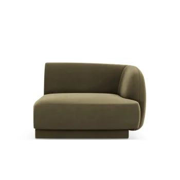 Modul canapea stanga 1 loc, Miley, Micadoni Home, BL, 92x85x74 cm, catifea, verde imagine