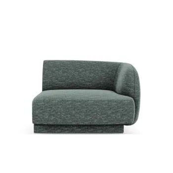 Modul canapea stanga 1 loc, Miley, Micadoni Home, BL, 92x85x74 cm, poliester chenille, albastru petrol imagine