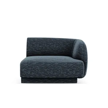 Modul canapea stanga 1 loc, Miley, Micadoni Home, BL, 92x85x74 cm, poliester chenille, albastru regal imagine