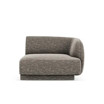 Modul canapea stanga 1 loc, Miley, Micadoni Home, BL, 92x85x74 cm, poliester chenille, gri imagine