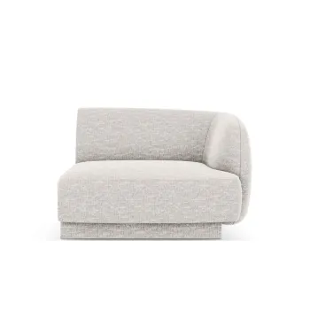Modul canapea stanga 1 loc, Miley, Micadoni Home, BL, 92x85x74 cm, poliester chenille, gri deschis imagine