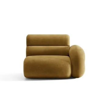 Modul canapea stanga 1 loc, Neo, Micadoni Home, 110x100x83 cm, tesatura Chenille, galben mustar imagine