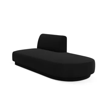Modul canapea stanga 2 locuri, Miley, Micadoni Home, BL, 158x85x74 cm, catifea, negru imagine