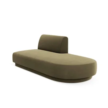 Modul canapea stanga 2 locuri, Miley, Micadoni Home, BL, 158x85x74 cm, catifea, verde imagine