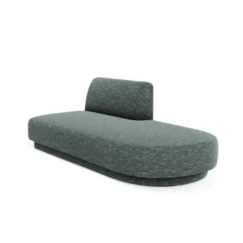 Modul canapea stanga 2 locuri, Miley, Micadoni Home, BL, 158x85x74 cm, poliester chenille, albastru petrol imagine