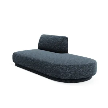 Modul canapea stanga 2 locuri, Miley, Micadoni Home, BL, 158x85x74 cm, poliester chenille, albastru regal imagine
