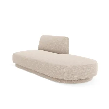 Modul canapea stanga 2 locuri, Miley, Micadoni Home, BL, 158x85x74 cm, poliester chenille, bej imagine