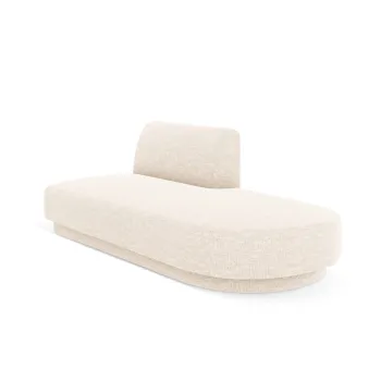 Modul canapea stanga 2 locuri, Miley, Micadoni Home, BL, 158x85x74 cm, poliester chenille, bej deschis imagine