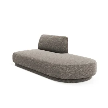 Modul canapea stanga 2 locuri, Miley, Micadoni Home, BL, 158x85x74 cm, poliester chenille, gri imagine