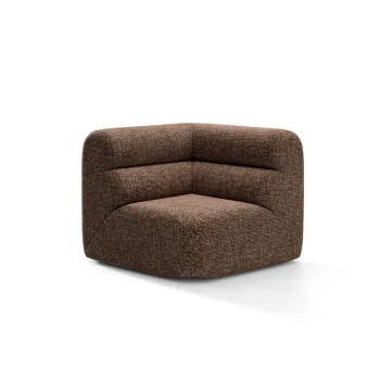 Modul coltar, Neo, Micadoni Home, 100x100x83 cm, tesatura Chenille Silencio, maro imagine