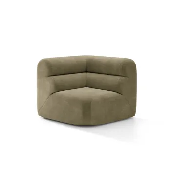 Modul coltar, Neo, Micadoni Home, 100x100x83 cm, tesatura Chenille, verde oliv deschis imagine