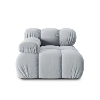 Modul dreapta pentru canapea, 1 loc, Bellis-51, Micadoni Home, 94x94x70 cm, catifea, albastru deschis imagine