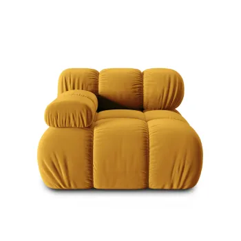 Modul dreapta pentru canapea, 1 loc, Bellis-51, Micadoni Home, 94x94x70 cm, catifea, galben imagine