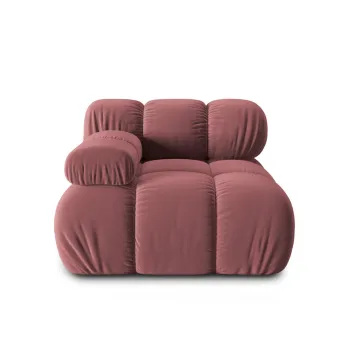 Modul dreapta pentru canapea, 1 loc, Bellis-51, Micadoni Home, 94x94x70 cm, catifea, roz imagine