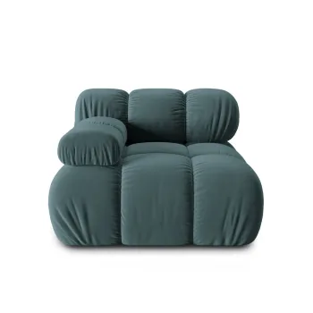 Modul dreapta pentru canapea, 1 loc, Bellis-51, Micadoni Home, 94x94x70 cm, catifea, turcoaz imagine