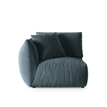 Modul dreapta pentru canapea, 1 loc, Chris-184, Micadoni Home, 110x100x80 cm, catifea, albastru pastel imagine