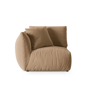 Modul dreapta pentru canapea, 1 loc, Chris-184, Micadoni Home, 110x100x80 cm, catifea, bej sand imagine