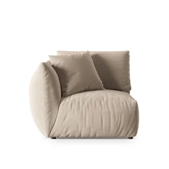 Modul dreapta pentru canapea, 1 loc, Chris-184, Micadoni Home, 110x100x80 cm, catifea, ecru imagine