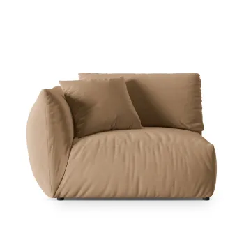 Modul dreapta pentru canapea, 1 loc, Chris-184, Micadoni Home, 130x100x80 cm, catifea, bej sand imagine
