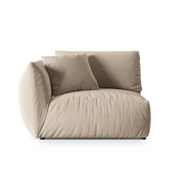 Modul dreapta pentru canapea, 1 loc, Chris-184, Micadoni Home, 130x100x80 cm, catifea, ecru imagine