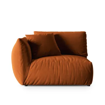 Modul dreapta pentru canapea, 1 loc, Chris-184, Micadoni Home, 130x100x80 cm, catifea, teracota imagine