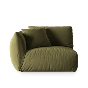 Modul dreapta pentru canapea, 1 loc, Chris-184, Micadoni Home, 130x100x80 cm, catifea, verde deschis imagine