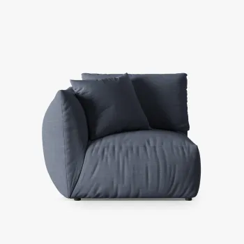 Modul dreapta pentru canapea, 1 loc, Chris-259, Micadoni Home, 110x100x80 cm, tesatura structurata chenille, albastru muted imagine