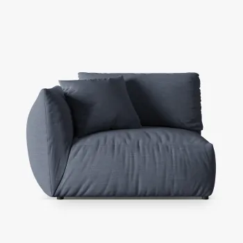 Modul dreapta pentru canapea, 1 loc, Chris-259, Micadoni Home, 130x100x80 cm, tesatura structurata chenille, albastru muted imagine