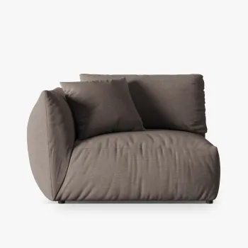 Modul dreapta pentru canapea, 1 loc, Chris-259, Micadoni Home, 130x100x80 cm, tesatura structurata chenille, bej sand imagine