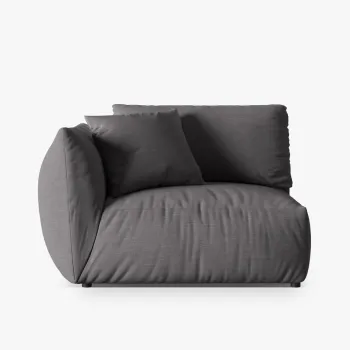 Modul dreapta pentru canapea, 1 loc, Chris-259, Micadoni Home, 130x100x80 cm, tesatura structurata chenille, gri beton imagine